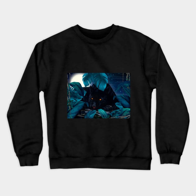 Black Panther Crewneck Sweatshirt by IrinaDoberowner 